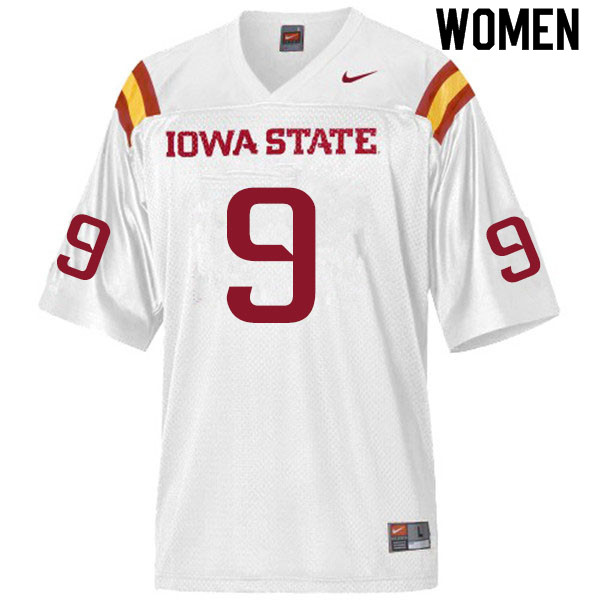 Women #9 Joe Scates Iowa State Cyclones College Football Jerseys Sale-White